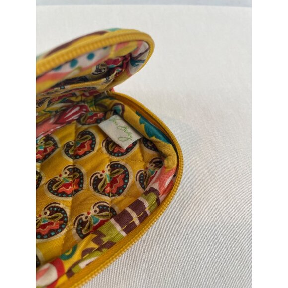 Vera Bradley Wristlet Wallet Small Floral Print Yellow Quilted Cotton Fabric - Picture 7 of 10